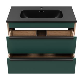 Подвесная тумба под раковину Brevita Greenwood GRE-09080-0802Я 80см зелёный/дуб Галифакс олово